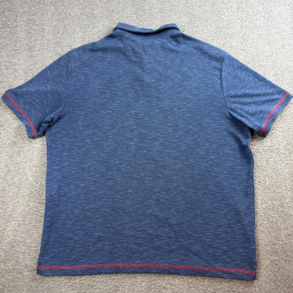 Nat Nast Polo Shirt Men's Large Blue Red Contrast Stitch Luxury Originals Short